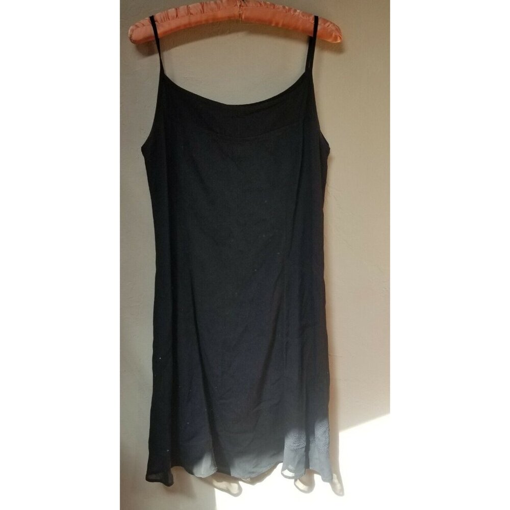 Isabella Bird Womens Spaghetti Strap A-Line Sleepwear Dress Black Fully Lined